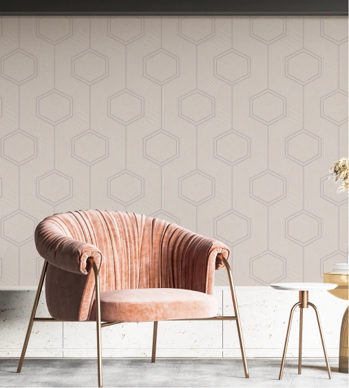 Feminine Look with Modern Geometric Wallpaper